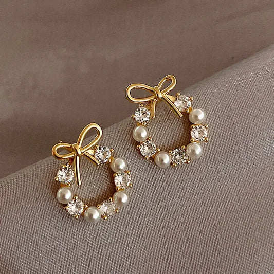 Round Bow Knot Earrings