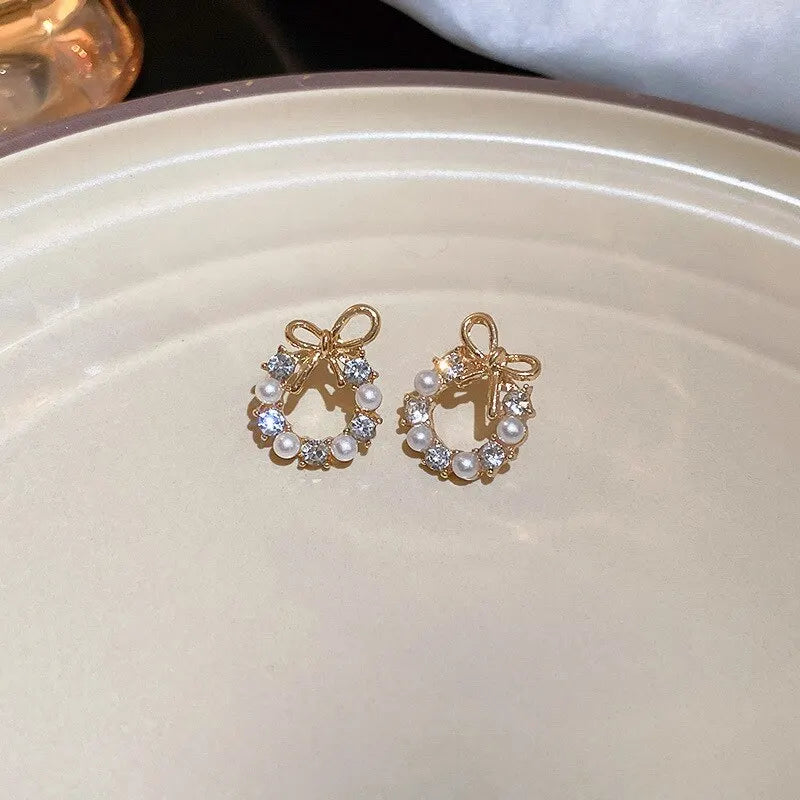 Round Bow Knot Earrings