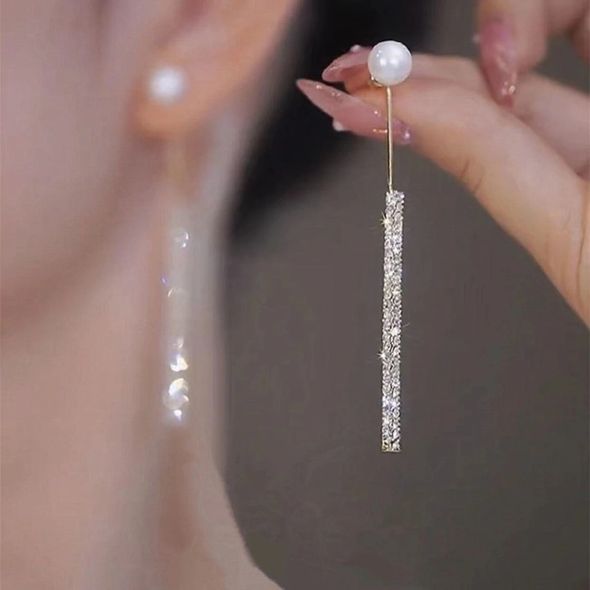 Diamond Pearl Earrings