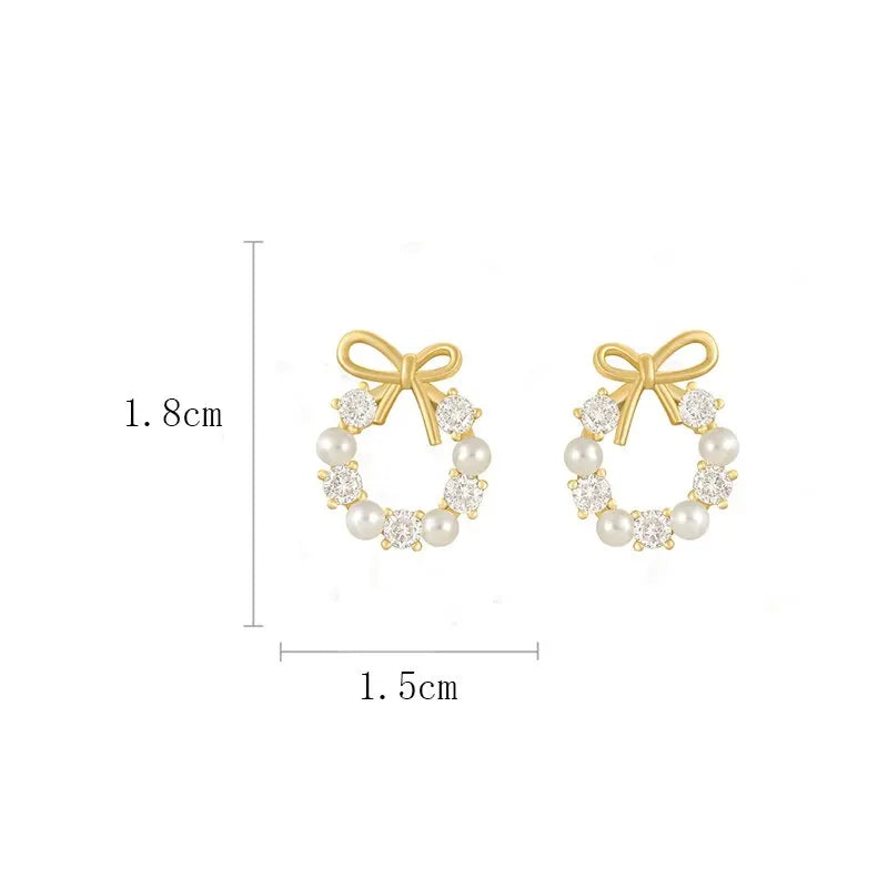 Round Bow Knot Earrings