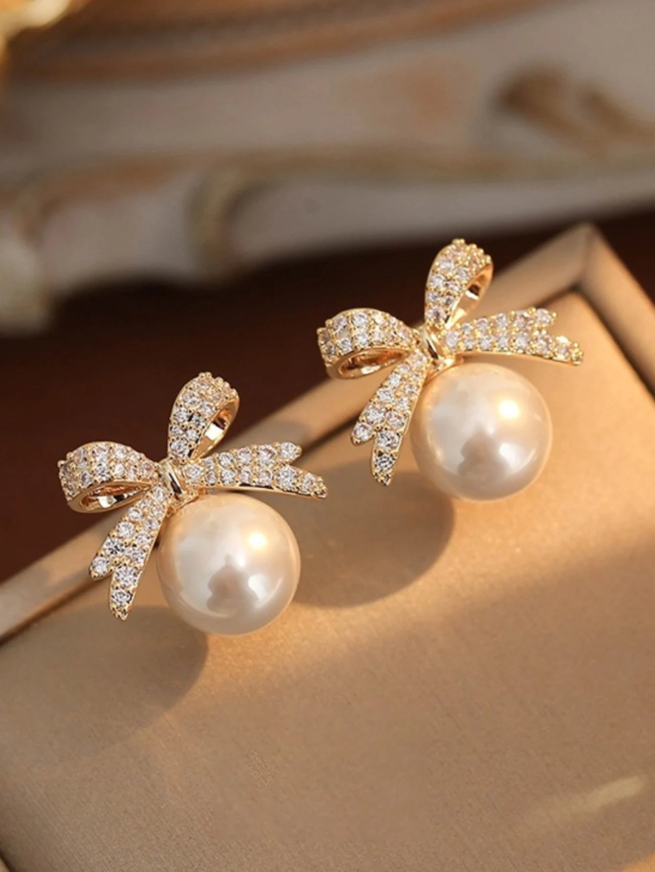 Diamond Pearl Earrings