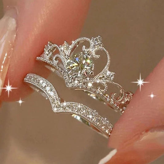 Sparkling Crown Rings